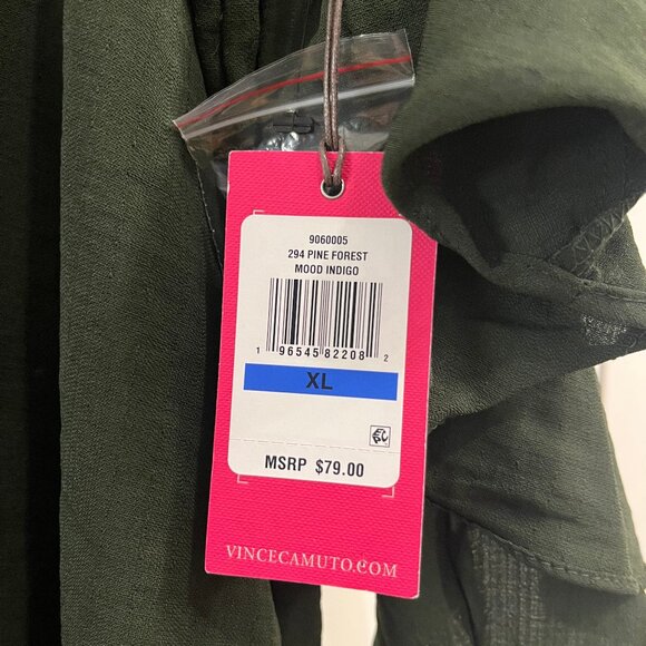 NWT Vince Camuto olive green 3/4 length sleeve top XL - Picture 4 of 6